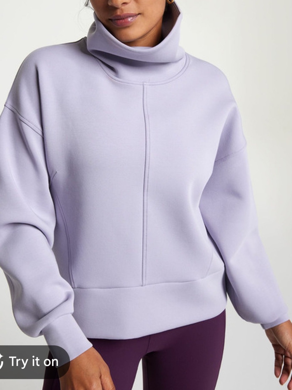 CALIA Women's Scuba Funnel Neck Sweatshirt Small NWT Light Purple